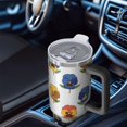 thumbnail image 6 of 40oz Pioneer Flower Floral Print Pattern Insulated Tumbler with Handle, BPA-Free Leak Proof Lid and Straws, Double Wall Vacuum, Hot 12h/Cold 34h, 6 of 6