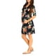 Nituyy Femmes Robe de Maternité Casual V Cou Point / Robe à Manches Mi-Longues Imprimé Floral pour Photoshoot Vêtements de Grossesse – image 3 sur 6