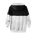 thumbnail image 4 of Zpanxa Winter Coats for Women Fleece Jacket Plus Size Sherpa Faux Fur Coats with Hood Fuzzy Full Zip Hooded Sweatshirt Hoodies Outwear White Black XL, 4 of 7