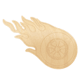 thumbnail image 2 of Unfinished Wood Etched Tire Flame Shape | Paint By Line Crafts 14" / 1/4", 2 of 3