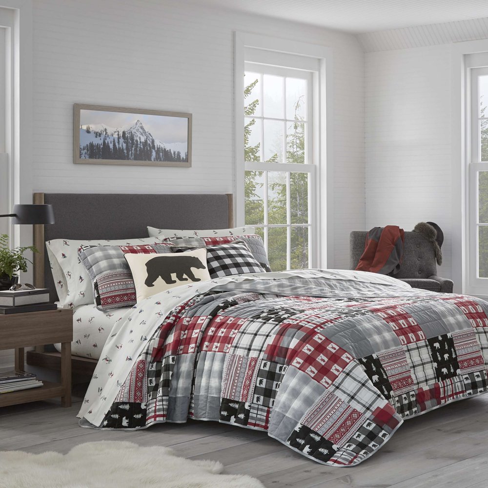 Eddie Bauer Mount Baker Red Quilt Set, Twin