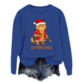 thumbnail image 4 of Wang6 Womens Plus Size Christmas Graphic Sweatshirts Trendy Xmas Long Sleeve Litter's Full Letter Print No Hood Pullovers Causal Loose Fit Crew Neck Tops Shirts Dark Blue L, 4 of 4