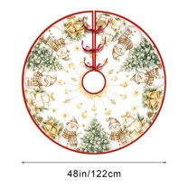 Fmbmuo Multiple Sizes Christmas Tree Skirt Gold Snowmen Christmas Decorations, Non Slide Traditional 100%Polyester Vintage Tree Skirt for Merry Christmas Party