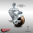 thumbnail image 2 of 3 Inch SS High Temp Phenolic Wheel Swivel ½ Inch Threaded Stem Caster with Brake, 2 of 2