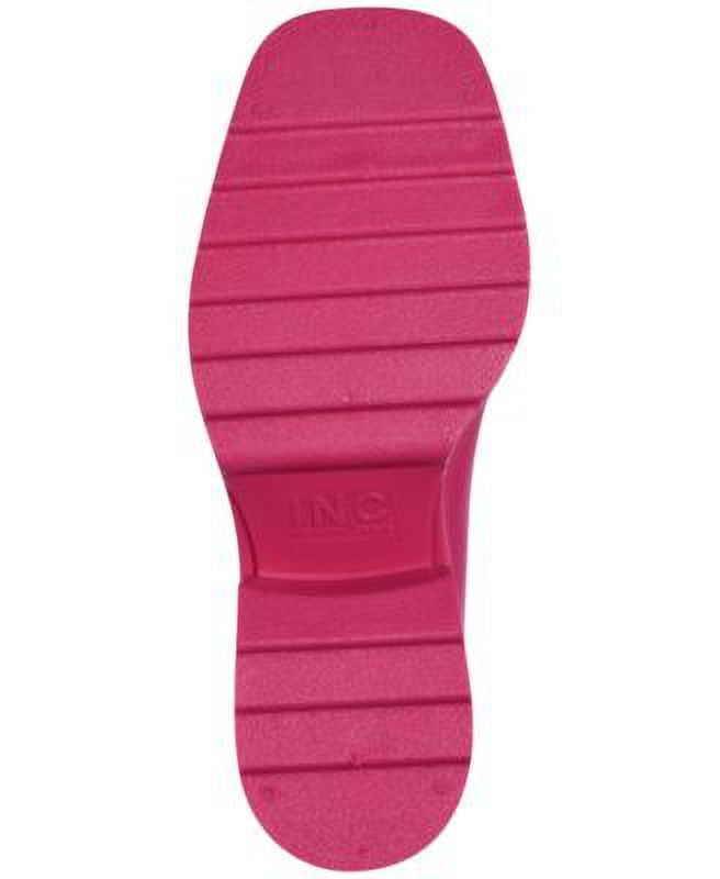 INC Womens Pink Cushioned Everett Square Toe Block Heel Zip-Up Rain Boots 7 M