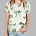 thumbnail image 2 of KIHOUT Nouveaux Arrivlas T-Shirts pour Femmes Fête de la Saint-Patrick, Mode Grande Taille Col Rond Manches Courtes T-Shirt Imprimé Vert, Taille P-5TG, 2 of 5