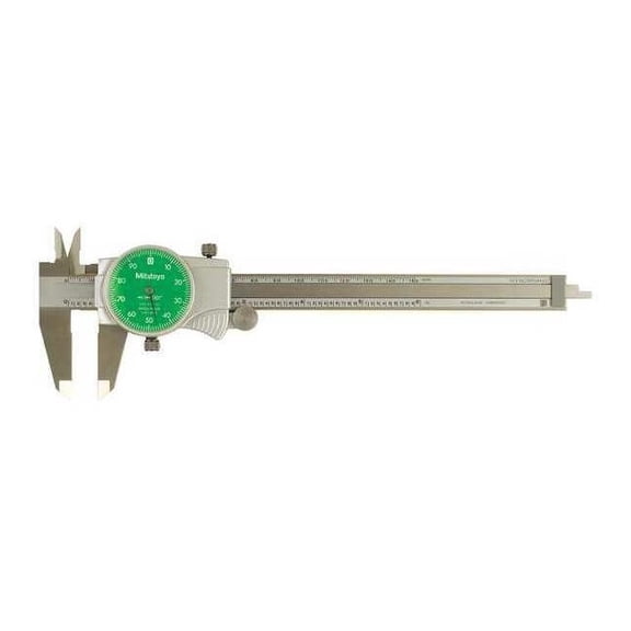 Mitutoyo Dial Caliper,6 In,Green,0.100/Rev 505-742-53J