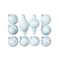 thumbnail image 2 of Light Green Embossed Vintage Christmas Ball Ornament Set Shatterproof Hanging Baubles for Xmas Tree Decor, 2 of 9