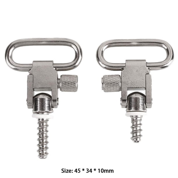 Paquete de 2 correas de hombro de 1 pulgada con hebilla de anillo, kit de pernos de montaje giratorio plateado Likrtyny Para estrenar