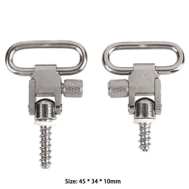 Paquete de 2 correas de hombro de 1 pulgada con hebilla de anillo, kit de pernos de montaje giratorio plateado Likrtyny Para estrenar