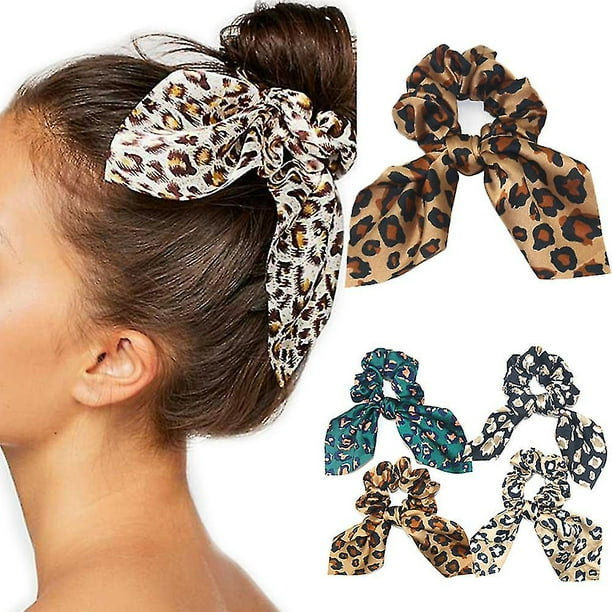 Tendencias de las mujeres Leopardo Serpiente Orejas de conejo Banda para el cabello Intestinos grandes Niñas Accesorios para el cabello Diademas Adornos para la cabeza esquí esquí Gafas de esquí