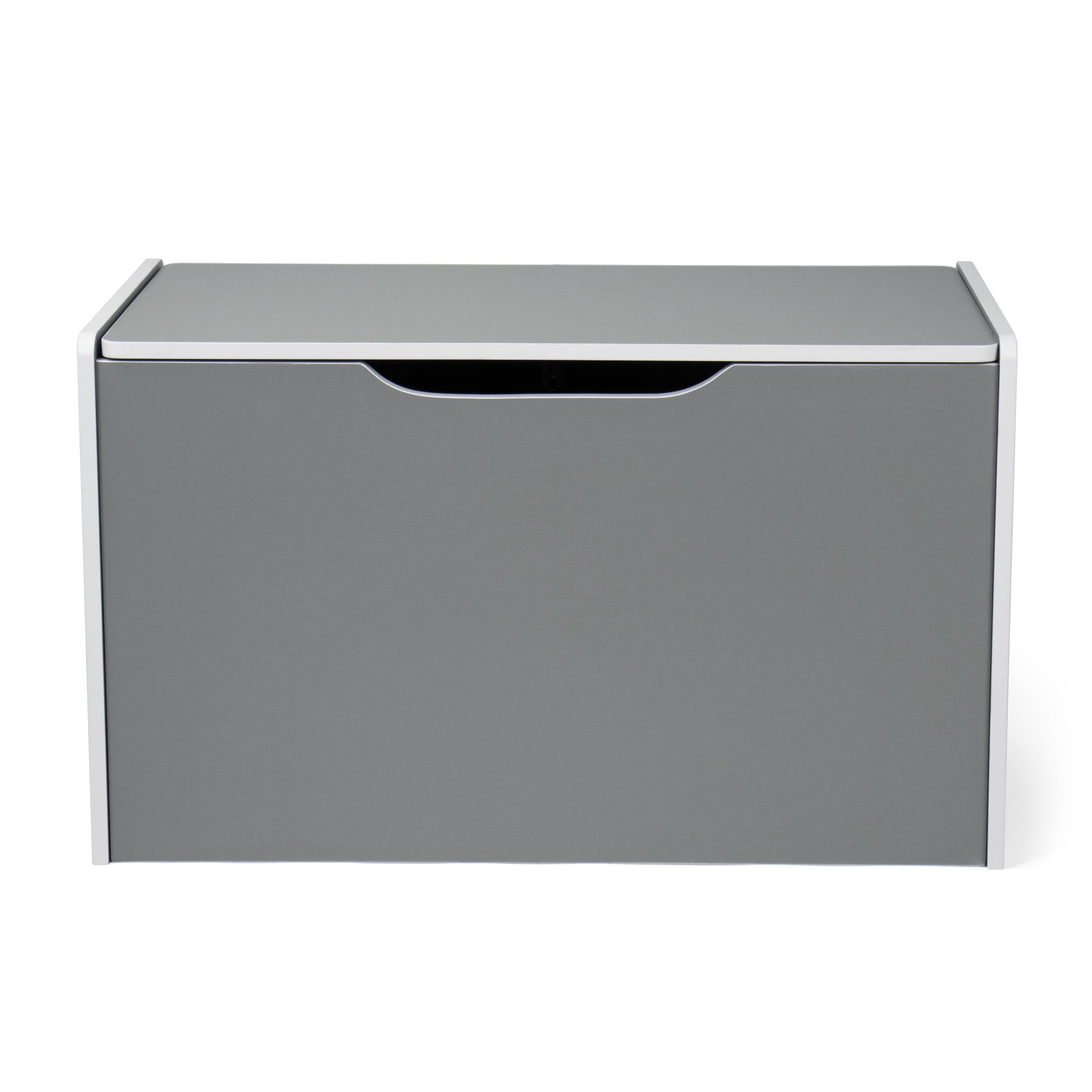 Humble Crew Kid Toy Box,  Hinged Toy Storage Chest with Lid, Grey/White
