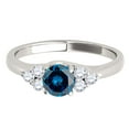 thumbnail image 3 of AoneJewelry 0.75 Carat Blue & White Diamond Seven Stone Engagement Ring In 10K White Gold, 3 of 5