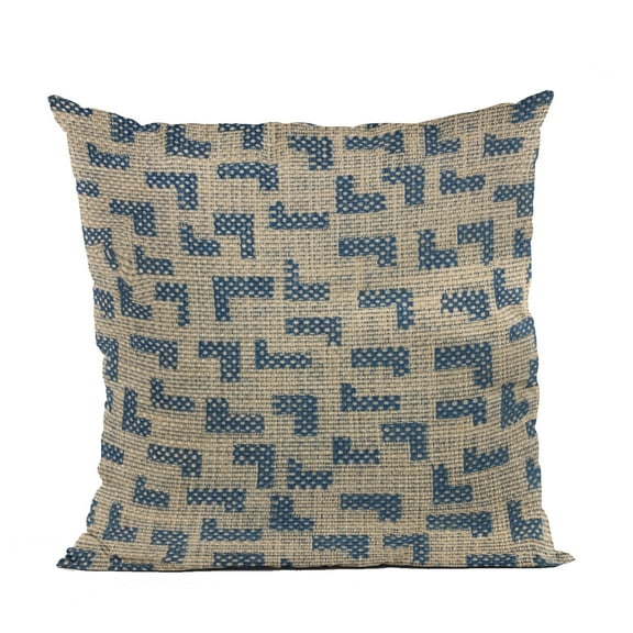 Plutus Brands Blue Plutus Angles Abstract Luxury Throw Pillow 18 in x 18in, Double Sided 18" x 18"