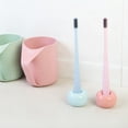 thumbnail image 5 of Ceramic Toothbrush Holder - 1.5" Mini Countertop Stand for Bathroom Vanity, Hygienic Organizer for Drying Brushes and Pens, Space-Saving Desktop Tray, 5 of 6