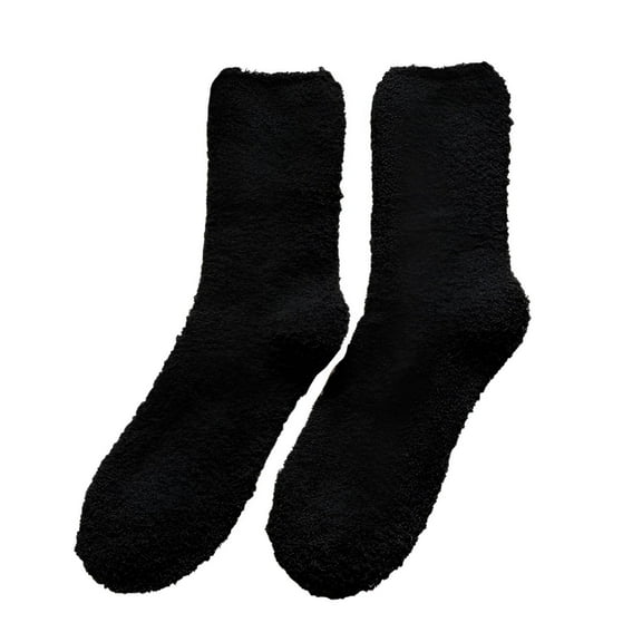 TELOLY Mens Fuzzy Socks Grip Socks Microfiber Plush Sleeping Socks Soft Anti-Skid Solid Grip Socks Men
