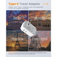 thumbnail image 2 of daptador Europeo Viaje, Universal Europa Enchufe de Corriente con 3 USB  Xtellar blanco, 2 of 4