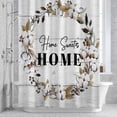 thumbnail image 3 of Farm Cotton Shower Curtain for Bathroom Decor, Flower Ring Berries Home Sweet White Wood Grain Waterproof Fabric Shower Curtain, 72"x78" Set with 12 Hooks, 3 of 9