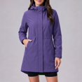 thumbnail image 5 of Smsaxvxz Womens Rain Jackets Fall Fashion Solid Zip Up Waterproof Windbreaker Coat Casual Mid Tops with Pockets Purple L, 5 of 6