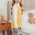 thumbnail image 4 of ZACPNCV Toddler Baby Boys Girls Padded Vest Warm Sleeveless Tank Top Kids Winter Fall Shirts Solid Color Casual Undershirt Yellow 4-5 Years, 4 of 9