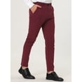 thumbnail image 2 of INSPIRE CHIC Vestido de hombre Chino Slim Fit Stretch Flat Front Color sólido Pantalones de negocios borgoXXL, 2 of 6