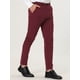 thumbnail image 2 of Lars Amadeus Vestido de hombre Chino Slim Fit Stretch Flat Front Color sólido Pantalones de negocios borgoL, 2 of 6