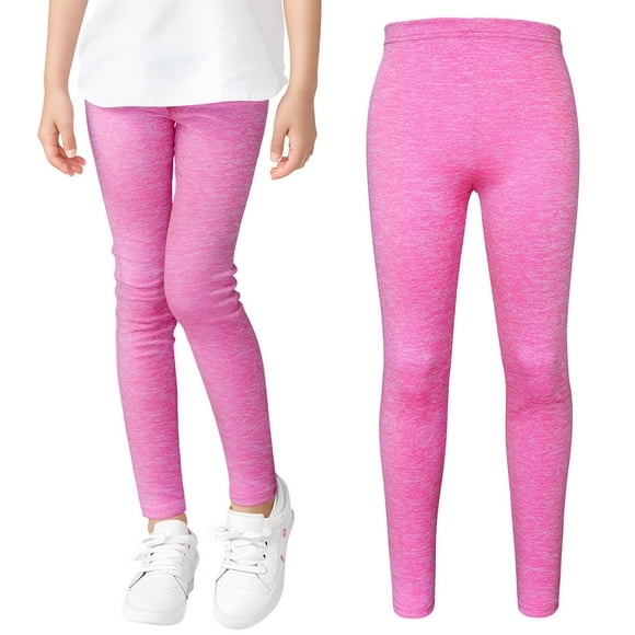 WUANDIXFA Toddler Baby Girl Solid Color Leggings Girls Leggings Full Length Leggings Soft Comfortable Footless Leggings Stretchy Tights Pants Hot Pink,8-9 Years