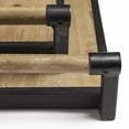 thumbnail image 6 of Mercana Benson Set of Two Light Brown Wood Black Iron Decorative Serving Trays, 6 of 7