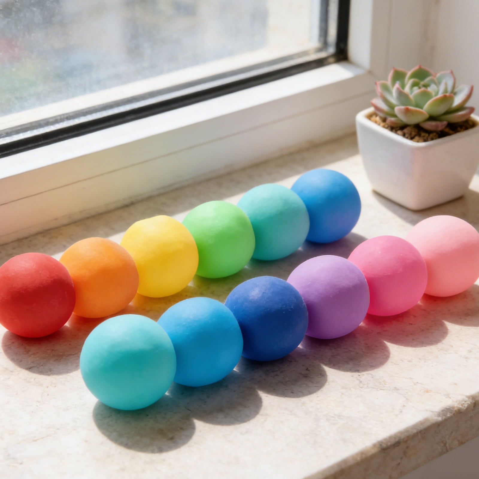 Squeeze Squeeze Toys, Relaxation Toys, Sensory Squeeze Toys, 2inRound, Fun Toys, Calm Nervous Energy, Table Display, Mixed Rainbow Hues, 24 Pc