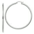 thumbnail image 1 of 14k White Gold 2.5mm Tube Hoop Earrings Round Classic, 1 of 7