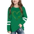 thumbnail image 2 of SGFCWSX Girls Long Sleeve T-Shirt, Kids Crew Neck Casual Graphic Top Army Green Size 11-12 Years, 2 of 5