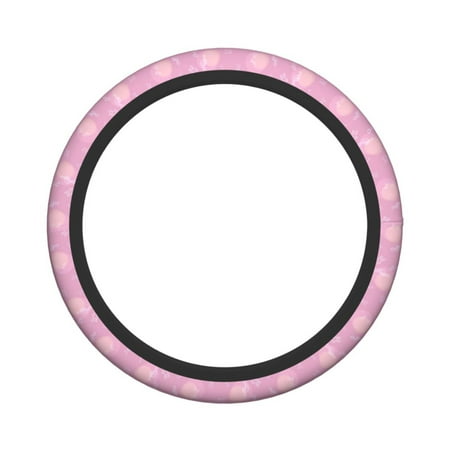 XMXY Car Steering Wheel Cover, Pink Note Soul Key Non-Slip Jeep Truck Universal Elastic Steering Wheel Protector 15 inch