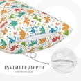thumbnail image 3 of Pofeuu Dinosaur Print Polyester Microfiber Plush Pillowcases, Super Soft and Cozy Pillow Case Covers with Envelop Closure（Pillow core not included）-16"x24", 3 of 6