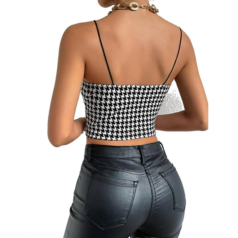 Inspiration Cami in Black Houndstooth Inspiration Cami in Black Houndstooth