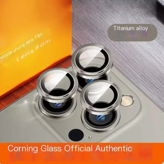 1 Juego de Protector de cámara de Metal para iPhone 15 16 Pro Max 14 Plus 13, anillo de aleación de cristal para lente para iphone 15pro, tapa de lente trasera
