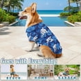 thumbnail image 2 of Wrestling Navy Blue Hawaiian Shirt, Wrestler Silhouette Floral Print Button Down Shirt for Adults or Dogs, Short Sleeve Summer Shirt, 2 of 8