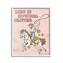 Stupell Industries Dirt Is Cowgirl Glitter Animals & Insects Painting White Framed Art Print Wall Art, 24 x 30