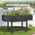 thumbnail image 3 of LUE BONA Raised Garden Bed with Wheels, 48 * 16.7 * 28 in, Poly Elevated Outdoor Planter Box with Tools, Weather Resistant, Standing Growing Bed Herb Planter for, 3 of 8