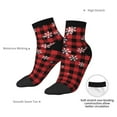 thumbnail image 4 of Uemuo Red Buffalo Plaid Printed Crew Socks, Moisture-Wicking Socks, Athletic Socks for Men Breathable Cushion Socks Casual Sport Socks for Running Traveling, 4 of 6