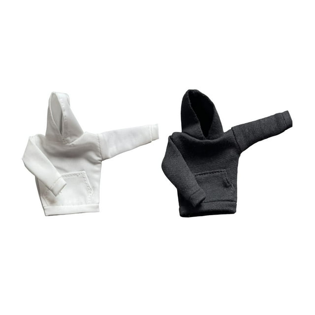 2 uds moda 1:12 suéter con capucha en miniatura, figuras de acción femeninas de 6 pulgadas ropa de , accesorio para vestir muñecas