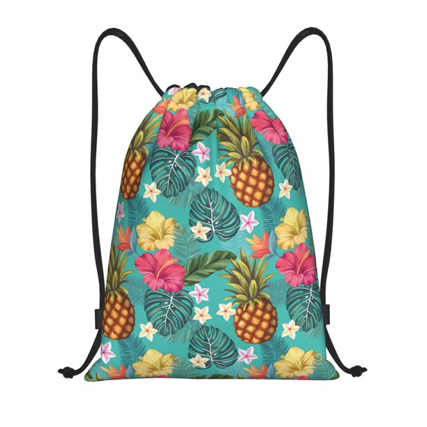 Fotbe Pineapple Bolsa Mochila con Cordón Estampada, Bolsa de Gimnasio Deportiva, Bolsa Cinch, Bolsa con Cordón para Hombres y Mujeres-Small