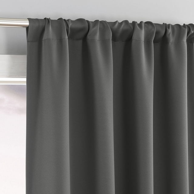Sun Zero Laredo 2-Pack 100% Blackout Rod Pocket Window Curtains Panel Pair