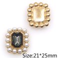 thumbnail image 1 of 20Pcs/Lot 21*25MM Alloy Pearl Rhinestone Flat Bottom Sewing Buckle Handmade DIY Apparel Wedding Decoration Accessories Grey, 1 of 6