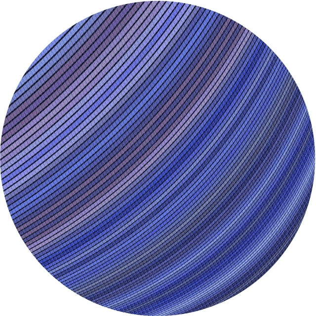 Ahgly Company Machine Washable Indoor Round Transitional Light Slate Blue Area Rugs, 4' Round