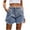 Blue, variant on Mrat Ladies Tapered Leg Pant Women's Printing Short Summer Mid Waist Stretchy Pockets Jean Shorts Shorts Women S-41 Pink-A M