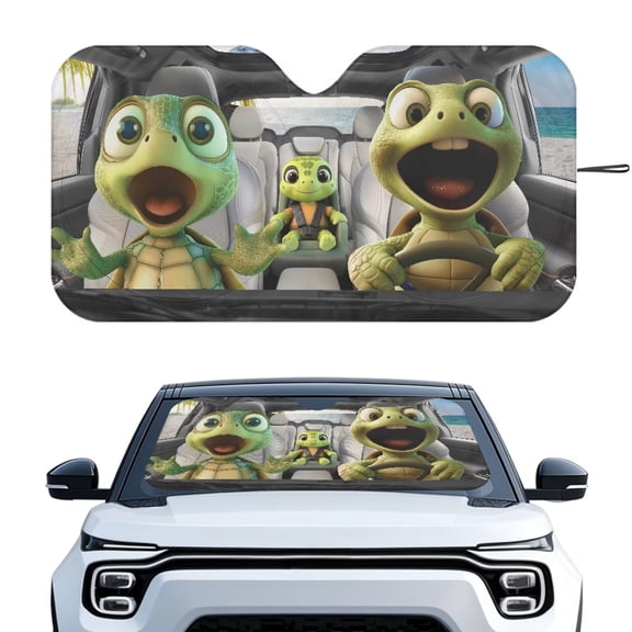 XYZCANDO Turtle Windshield Sunshades for Car Sun Visor Windshields Shade Blocks UV Rays Aluminum Foil Film Car Winshield Sunshade Universal Fit for Most Cars SUVs and Sedans