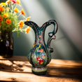 thumbnail image 1 of Turkish Ceramic Snapdragon Vase - Handmade 25 cm Traditional Style Decorative Pitcher - Multicolor Glazed Home Accent or Unique Gift Idea, 1 of 5