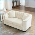 thumbnail image 5 of 60-Inch Modern Streamline 2-Seater Sofa with 2 Pillows, Teddy Fabric for Living Room Bedroom, 5 of 13