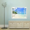 thumbnail image 3 of IDEA4WALL Wall Murals Fake White Window with Broad Ocean and Sky Horizen Removable Wallpaper Peel and Stick Wall Stickers - 36x48 inches, 3 of 4