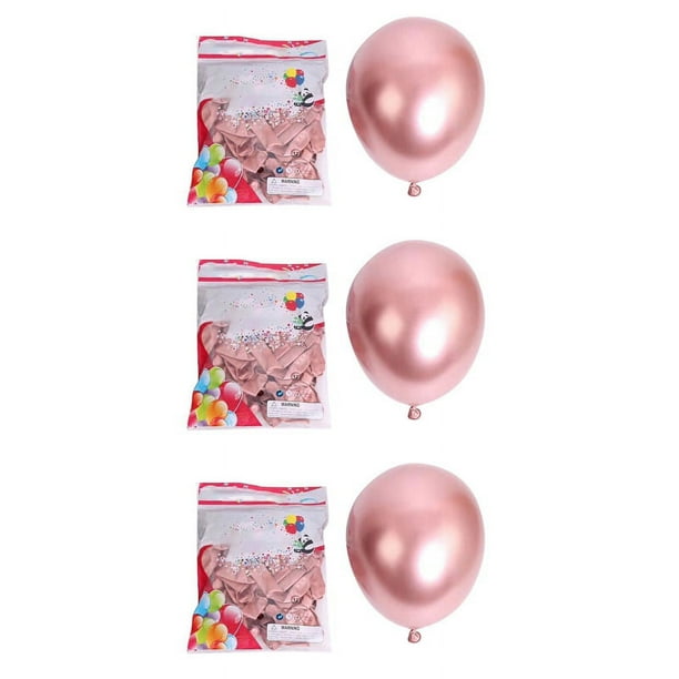 150 Piezas Globos de Látex Metálicos de 10 Pulgadas, Globos de Perla de Metal Brillantes Cromados Espesos Globos para Decoración de Fiestas, Oro Rosa